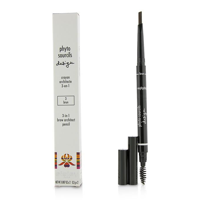 Phyto Sourcils Design 3 In 1 Brow Architect Pencil - # 3 Brun - 2x0.2g/0.007oz