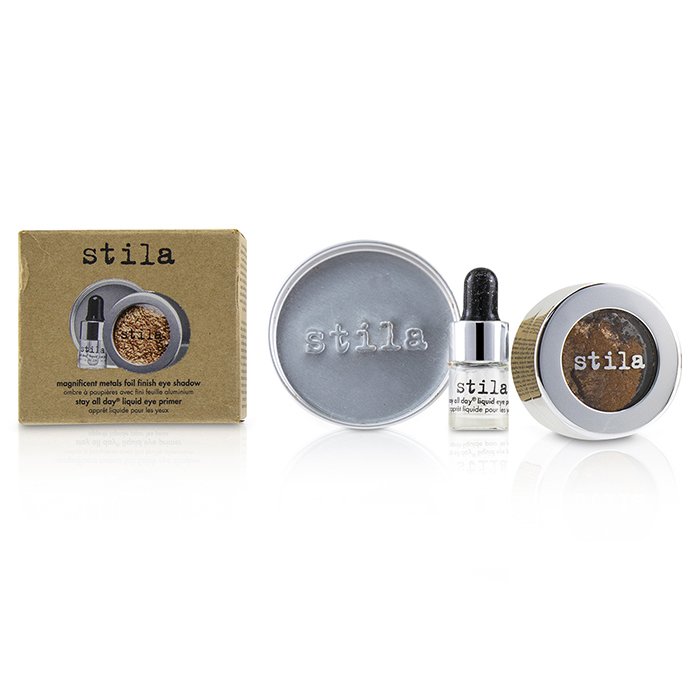 Magnificent Metals Foil Finish Eye Shadow With Mini Stay All Day Liquid Eye Primer - Comex Copper - 2pcs