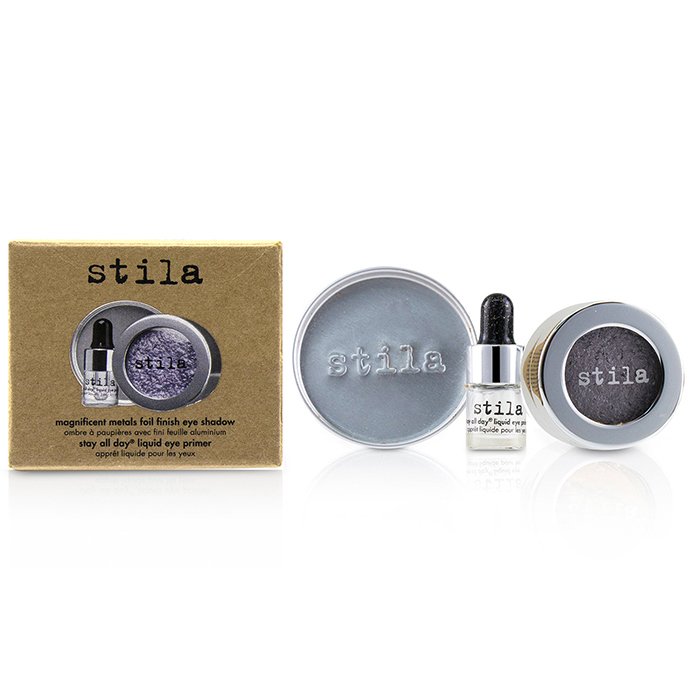 Magnificent Metals Foil Finish Eye Shadow With Mini Stay All Day Liquid Eye Primer - Metallic Lavender - 2pcs