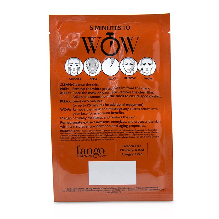 Fango Essenziali Energize Treatment Sheet Masks - 4x25ml/0.83oz