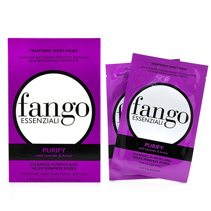 Fango Essenziali Purify Treatment Sheet Masks - 4x25ml/0.83oz