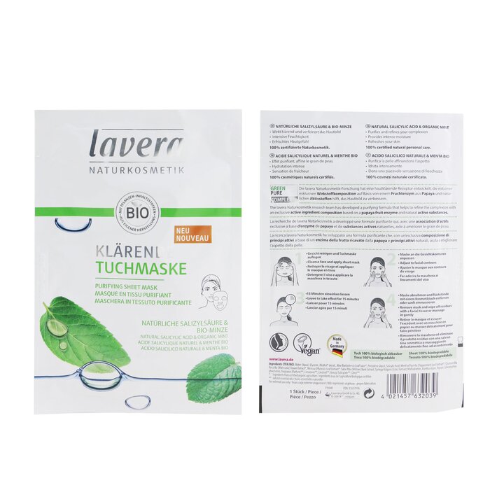 Sheet Mask - Purifying (with Natural Salicylic Acid & Organic Mint) - 1sheet