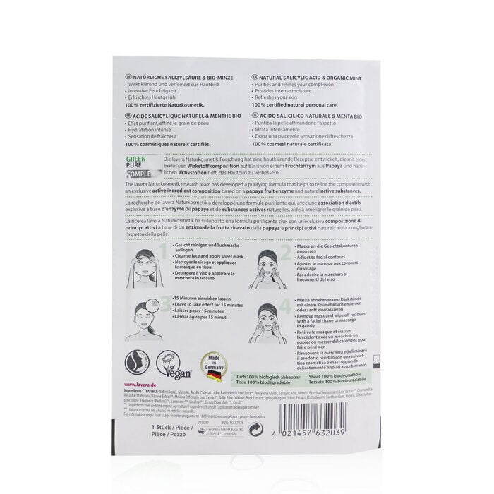 Sheet Mask - Purifying (with Natural Salicylic Acid & Organic Mint) - 1sheet