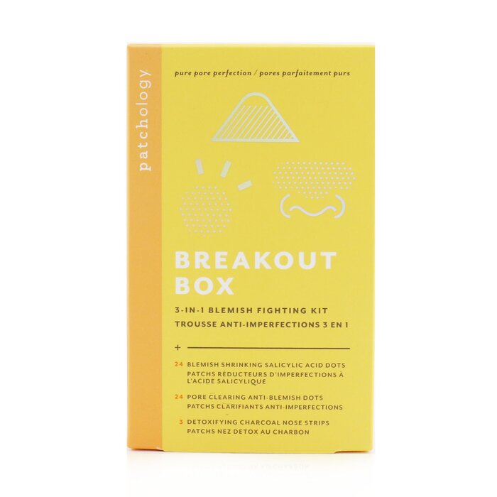 Breakout Box 3-in-1 Blemish Fighting Kit: Blemish Shrinking Dots, Ant-blemish Dots, Charcoal Nose Strips, Storage Sachets For Dots - -