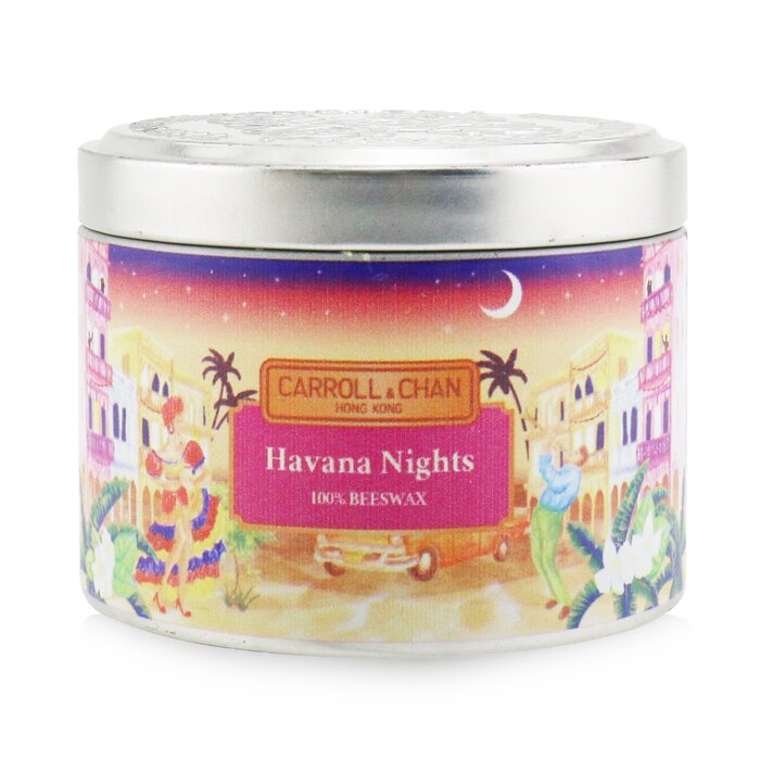 100% Beeswax Tin Candle - Havana Nights - (8x6) cm