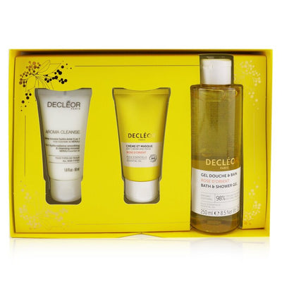 Infinite Soothing Rose Damascena Skincare Set: Aroma Cleanse Cleansing Mousse+ Day Cream & Mask+ Bath & Shower Gel - 3pcs
