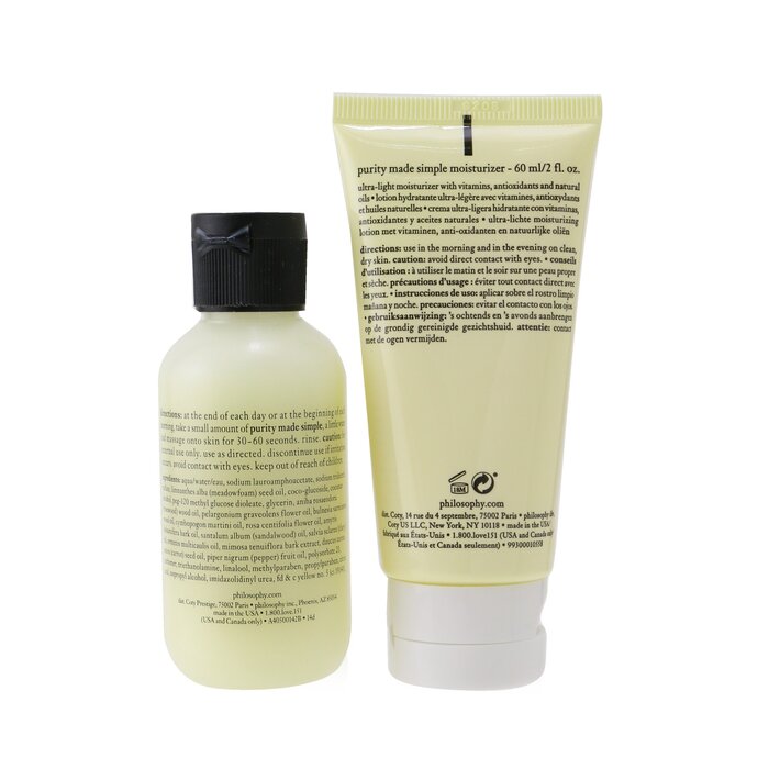 2-pieces Get Set: One-step Facial Cleanser 60ml + Ultra-light Mosturizer 60ml - 2pcs+1pouch