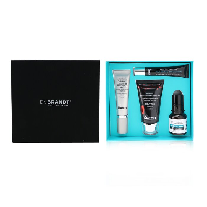 25 Years Of Dr. Brandt Kit: Microdermabrasion 60g+ Wrinkle Smoothing Cream 15g+ Pore Refiner Primer 30ml+ No More Baggage 15g - 4pcs