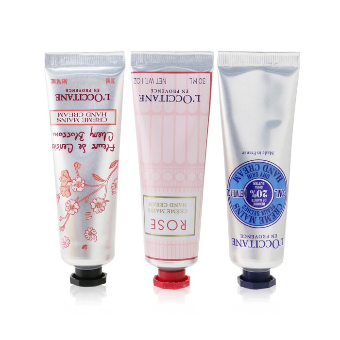 Lovelier Hands Set: 2xrose Hand Cream 30ml+2x Shea Butter Hand Cream 3ml+2x Cherry Blossom Hand Cream 30ml - 6x30ml/1oz