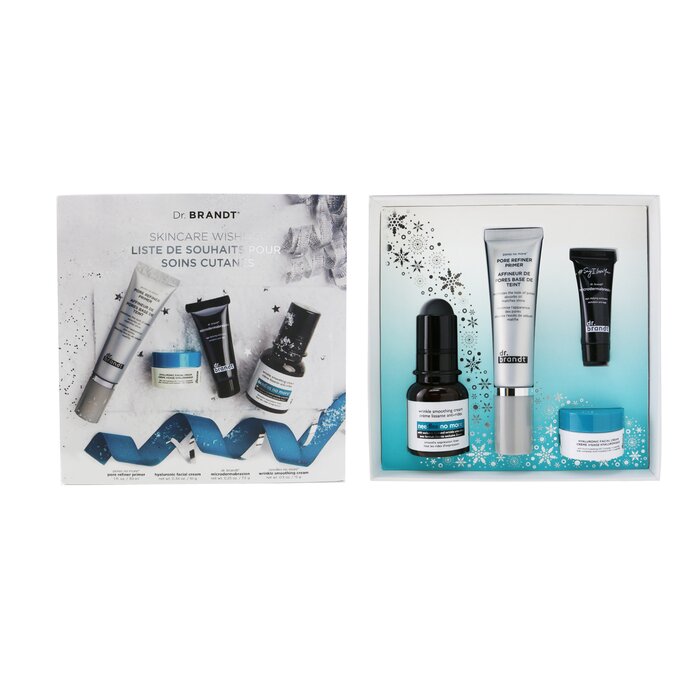 Skincare Wishlist Kit: Pore Refiner Primer 30ml+ Wrinkle Smoothing Cream 15g+ Microdermabrasion 7.5g+ Hyaluronic Cream 10g - 4pcs