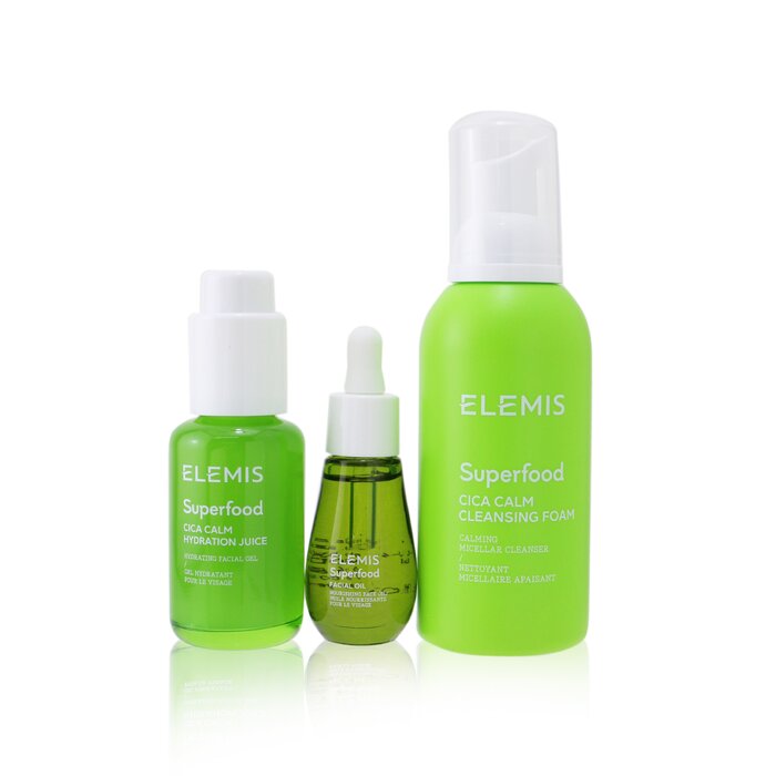 Superfood Superstars Set: Cica Calm Cleansing Foam 180ml+ Cica Calm Hydration Juice 50ml+ Facial Oil 15m - 3pcs