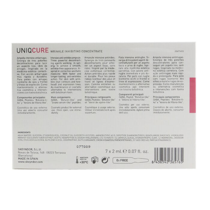 Uniqcure Wrinkle Inhibiting Concentrate (for Winkles & Expression Lines) - 7x2ml/0.07oz