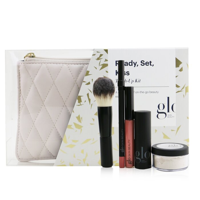 Ready, Set, Kiss Touch Up Kit (1x Mini Setting Powder, 1x Lip Pencil, 1x Lipstick, 1x Lip Gloss, 1x Brush) - 5pcs+1bag