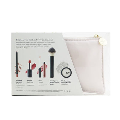 Ready, Set, Kiss Touch Up Kit (1x Mini Setting Powder, 1x Lip Pencil, 1x Lipstick, 1x Lip Gloss, 1x Brush) - 5pcs+1bag