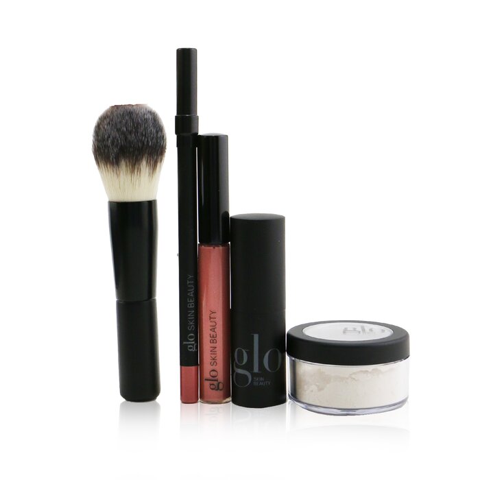 Ready, Set, Kiss Touch Up Kit (1x Mini Setting Powder, 1x Lip Pencil, 1x Lipstick, 1x Lip Gloss, 1x Brush) - 5pcs+1bag