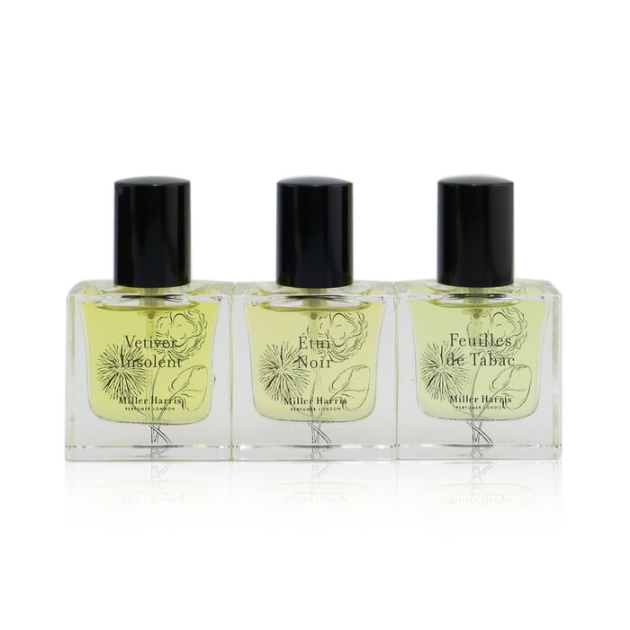 La Collection Voyage Pour Lui Eau De Parfum Spray Collection: Etui Noir + Feuilles De Tabac + Vetiver Insolent - 3x14ml/0.47oz