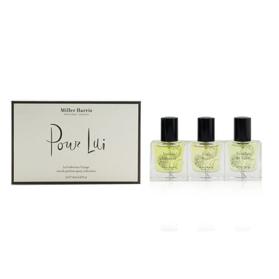 La Collection Voyage Pour Lui Eau De Parfum Spray Collection: Etui Noir + Feuilles De Tabac + Vetiver Insolent - 3x14ml/0.47oz