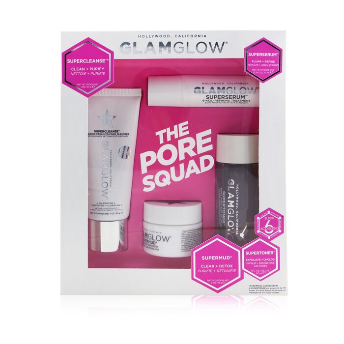 The Pore Squad Set: 1x Supercleanse Clearing Cream-to-foam Cleanser - 30g/1oz + 1x Superserum 6-acid Refining Treatment - 10ml/0.34oz + 1x Supermud