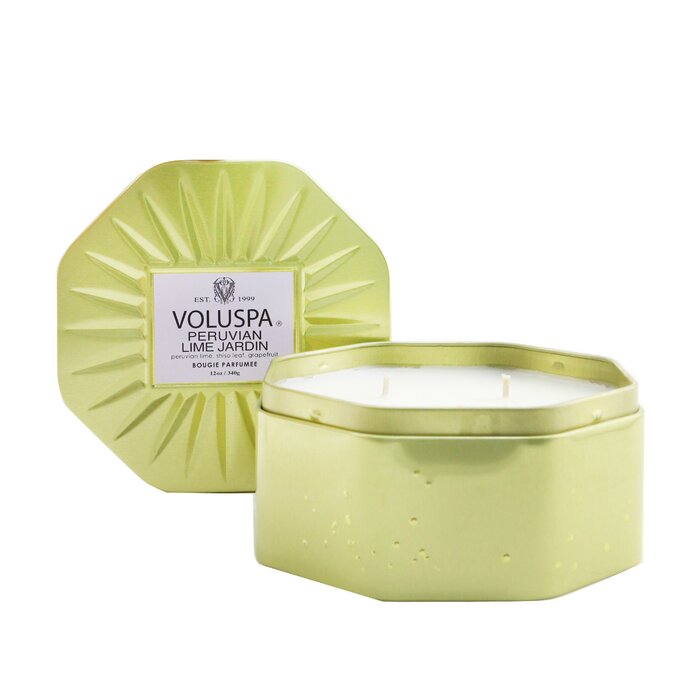 3 Wick Octagon Tin Candle - Peruvian Lime Jardin - 340g/12oz