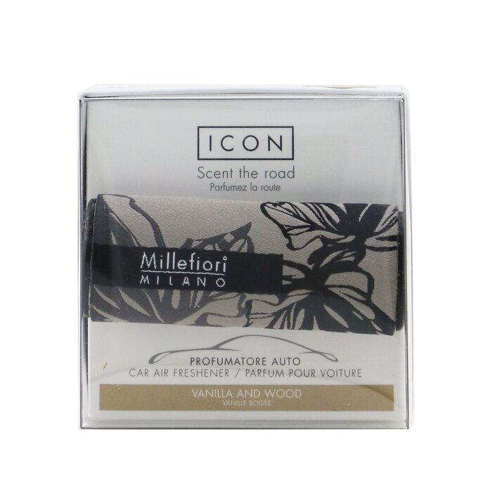 Icon Textile Floral Car Air Freshener - Vanilla & Wood - 1pc