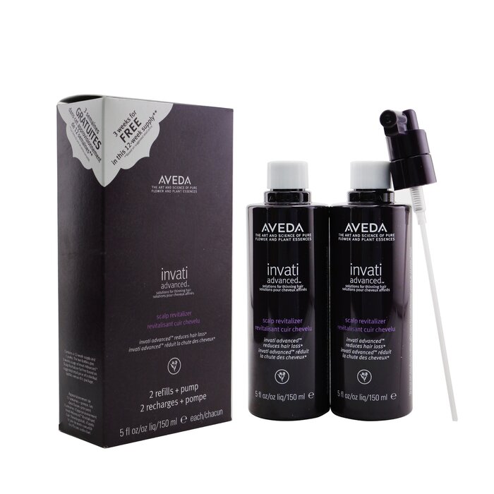 Invati Advanced Scalp Revitalizer - Solutions For Thinning Hair (2 Refills + Pump) - 2x150ml