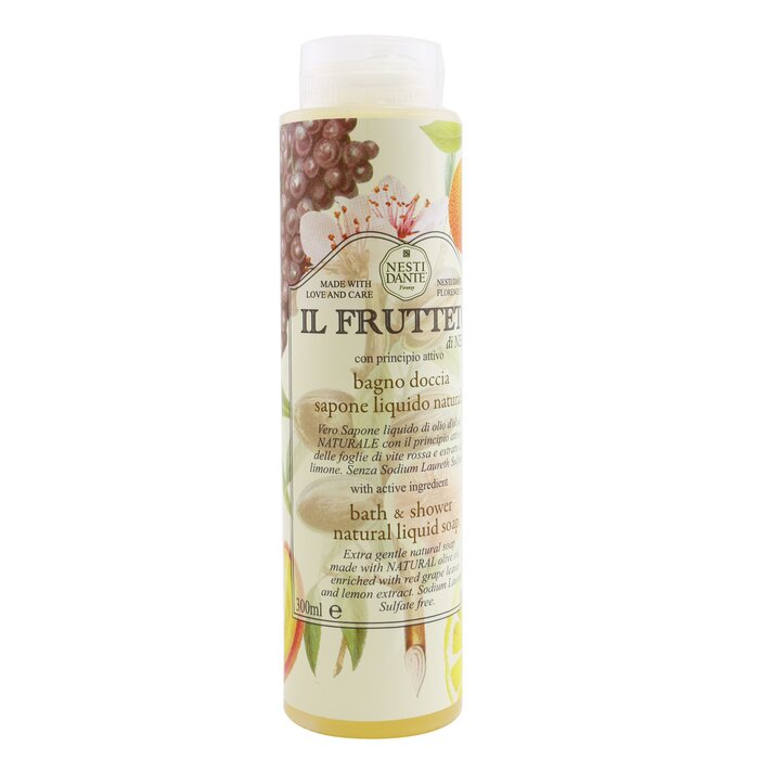 Il Frutteto Bath & Shower Natural Liquid Soap With Red Grape Leaves & Lemon Extract - 300ml/10.2oz