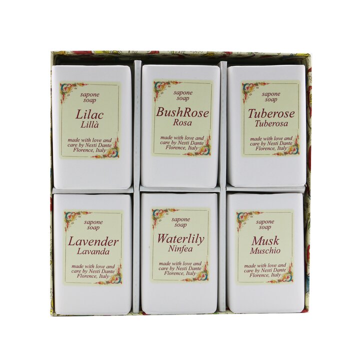 Floral Notes Soap Set: (lilac + Bushrose + Tuberose + Lavender+ Waterlily + Musk) - 6x 100g/3.5oz