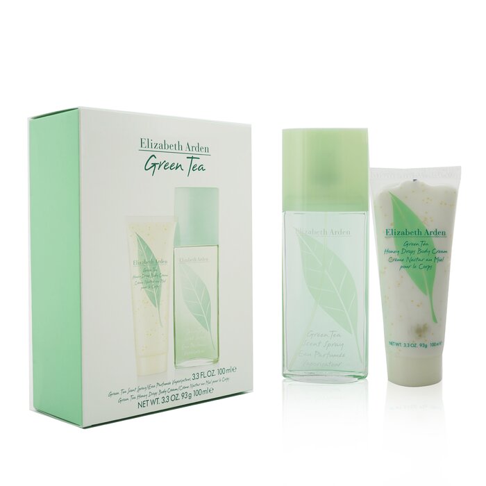 Green Tea Coffret: Eau Parfumee Spray 100ml/3.3oz + Honey Drops Body Cream 100ml/3.3oz - 2pcs