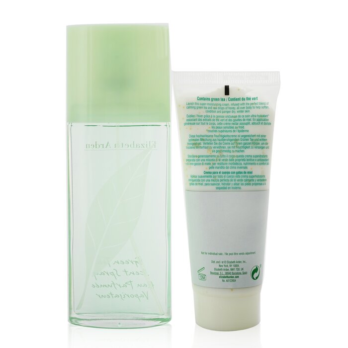 Green Tea Coffret: Eau Parfumee Spray 100ml/3.3oz + Honey Drops Body Cream 100ml/3.3oz - 2pcs