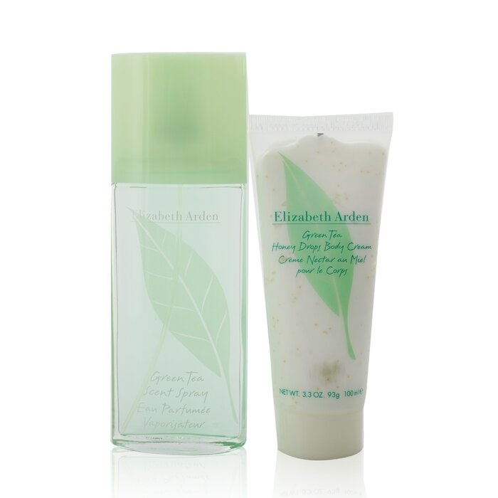 Green Tea Coffret: Eau Parfumee Spray 100ml/3.3oz + Honey Drops Body Cream 100ml/3.3oz - 2pcs