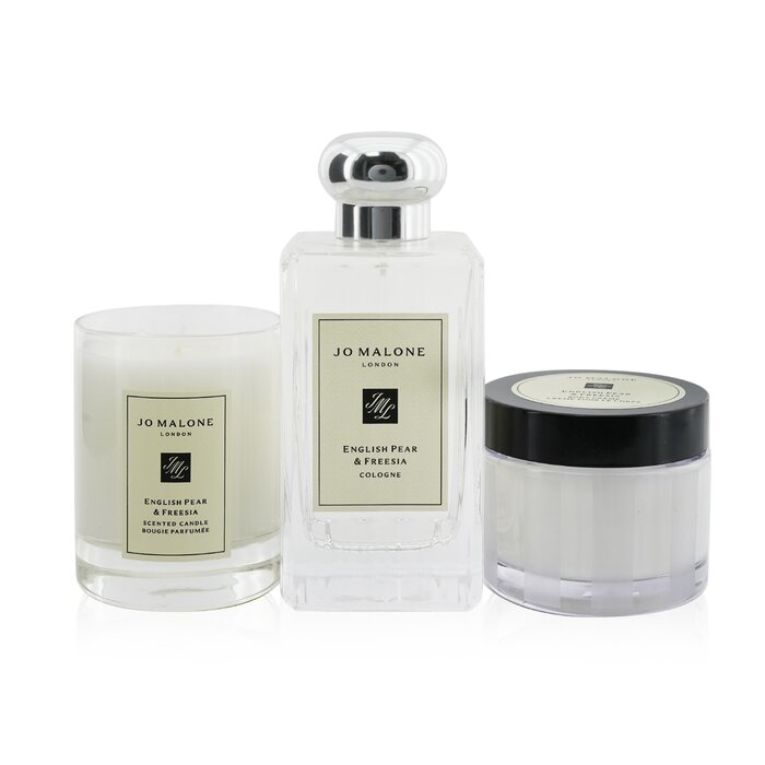 English Pear & Freesia Coffret: Cologne Spray 100ml/3.4oz + Body Cream 50ml/1.7oz + Scented Candle 4.78cm/1.88inches (height) - 3pcs