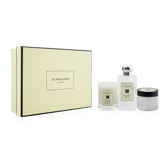 English Pear & Freesia Coffret: Cologne Spray 100ml/3.4oz + Body Cream 50ml/1.7oz + Scented Candle 4.78cm/1.88inches (height) - 3pcs