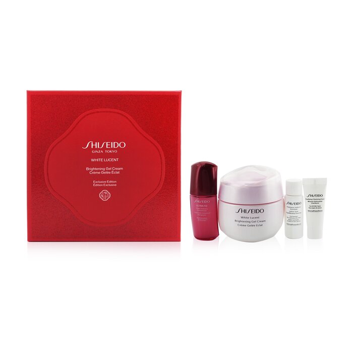 White Lucent Holiday Set: Gel Cream 50ml + Cleansing Foam 5ml + Softener Enriched 7ml + Ultimune Concentrate 10ml - 4pcs