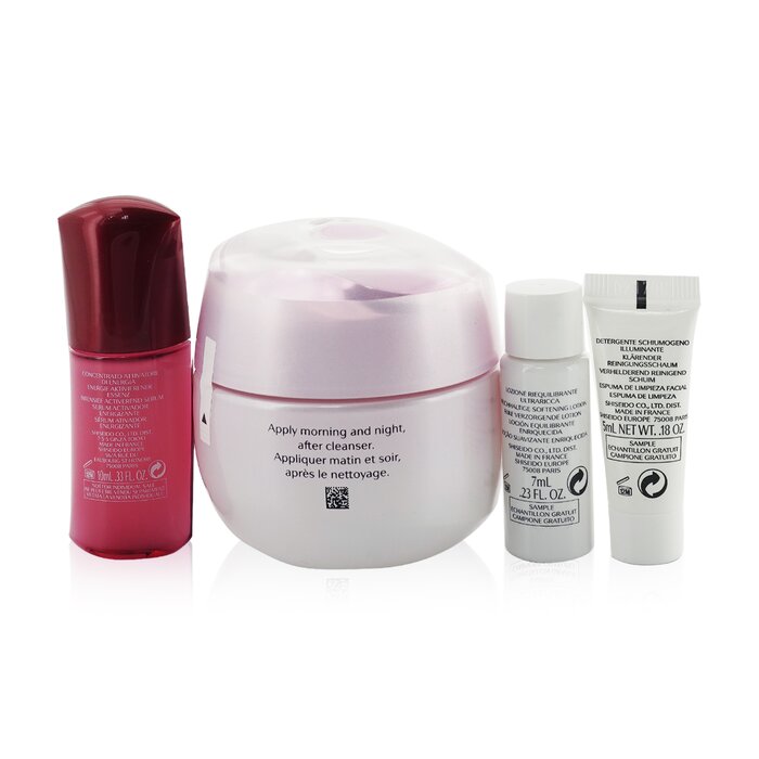 White Lucent Holiday Set: Gel Cream 50ml + Cleansing Foam 5ml + Softener Enriched 7ml + Ultimune Concentrate 10ml - 4pcs