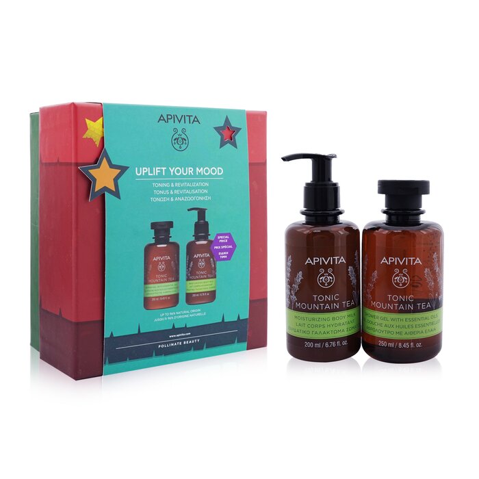 Uplift Your Mood Toning & Revitalization Set: Tonic Mountain Tea Shower Gel 250ml+ Tonic Mountain Tea Body Milk - 2pcs