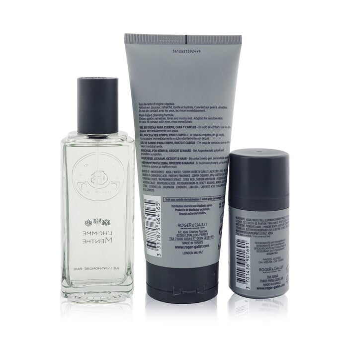 L'homme Menthe Coffret: Eau De Toilette Spray 100ml/3.3oz +anti-perspirant Deodorant 50ml/1.6oz+shower Gel 200ml/6.6oz - 3pcs