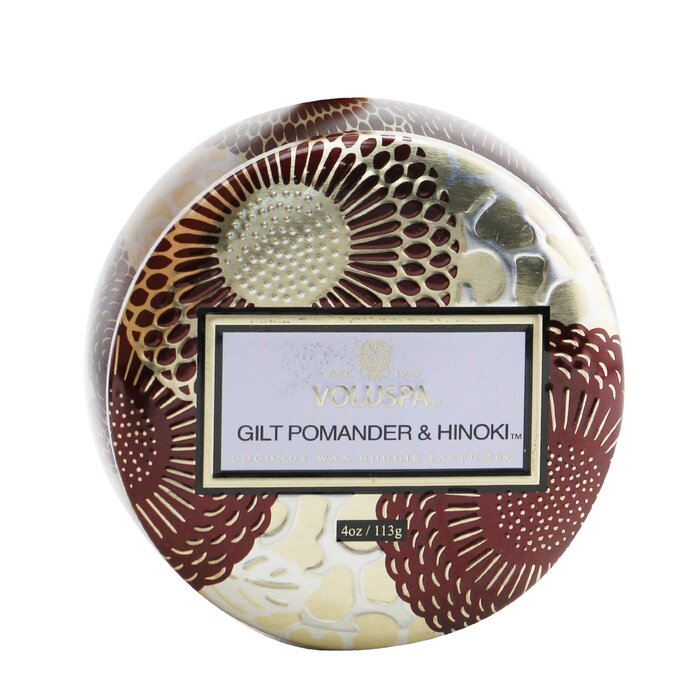 Mini Tin Candle - Gilt Pomander & Hinoki - 113g/4oz