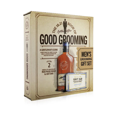 Book Of Good Grooming Gift Set Volume 2: Absolute Mahogany (wash 532ml  + Grit Bar 198g ) - 2pcs