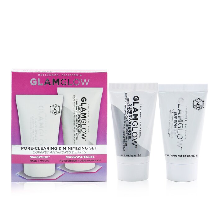 Pore-clearing & Minimizing Set: Supermud Clearing Treatment 15g + Superwatergel Moisturizer 15ml - 2pcs