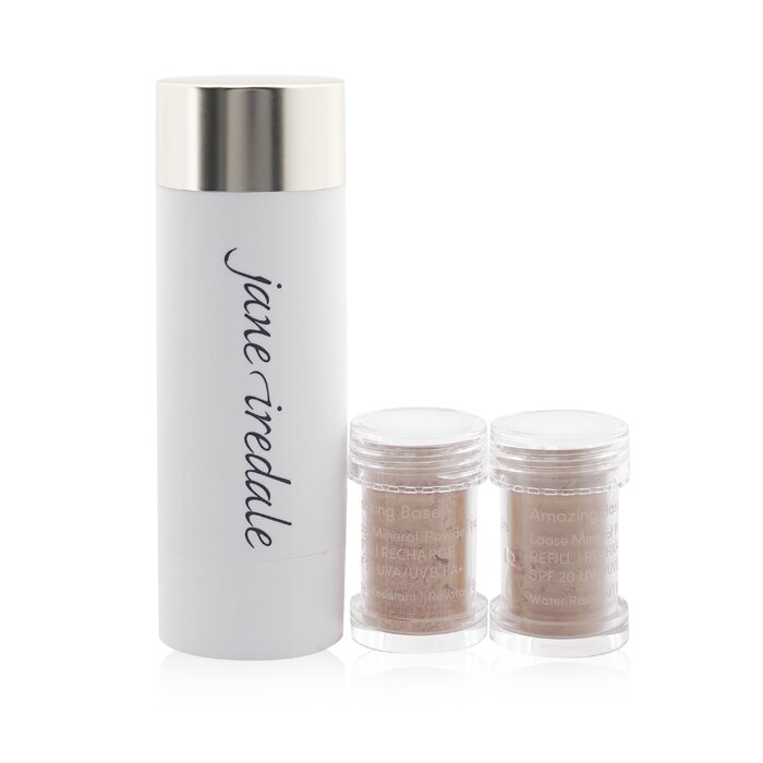 Amazing Base Loose Mineral Powder Spf 20 Refillable Brush (1x Brush, 2x Refills) - Honey Bronze - 2x2.5g/0.09oz