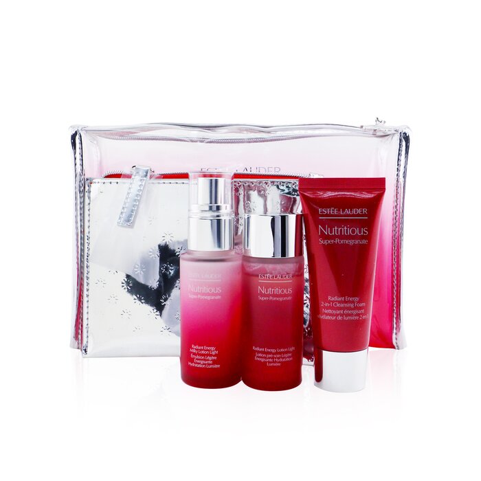 Nutritious Super-pomegranate Radiant Travel Set: Milky Lotion Light 30ml+ Energy Lotion Light 30ml+ Cleansing Foam 30ml+ ... - 3pcs+2bags