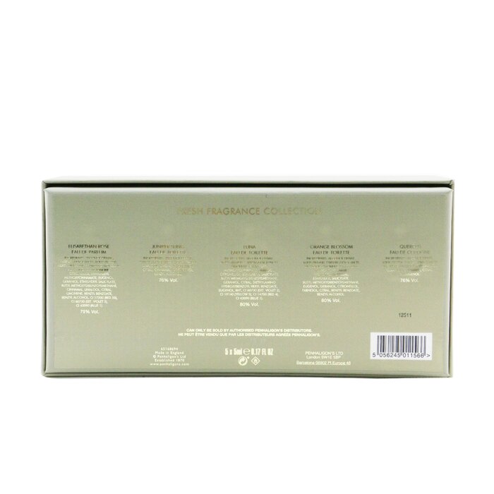 Travel Retail Exclusive Coffret: Elisabethan Rose, Orange Blossom, Luna, Quercus, Juniper Sling - 5x5ml/0.17oz