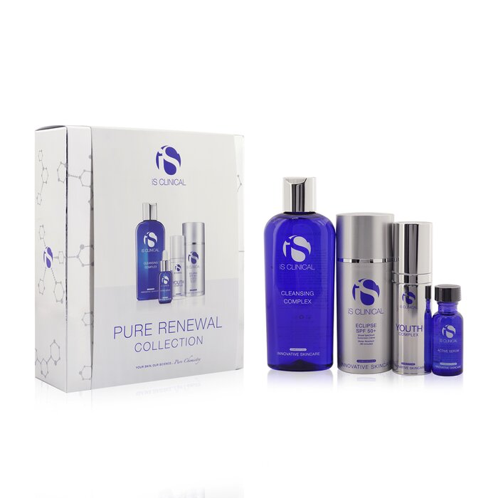 Pure Renewal Collection: Cleansing Compelx 180ml + Active Serum 15ml + Youth Complex 30g + Eclipse Spf 50 Sunscreen Cream 100g - 4pcs