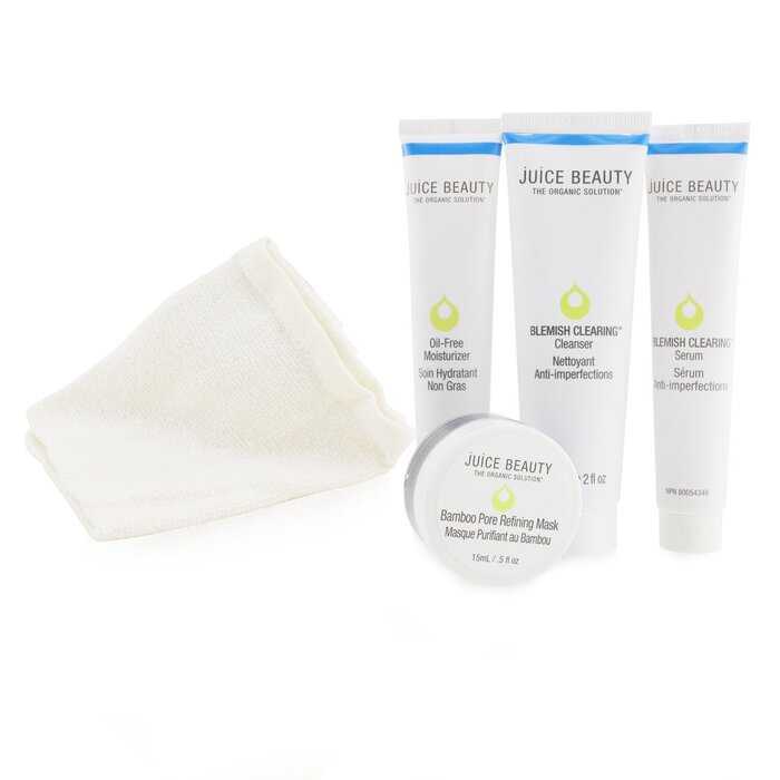 Blemish Clearing Solutions Kit : Cleanser + Serum + Moisturizer + Mask + Washcloth (unboxed) - 4pcs+1cloth