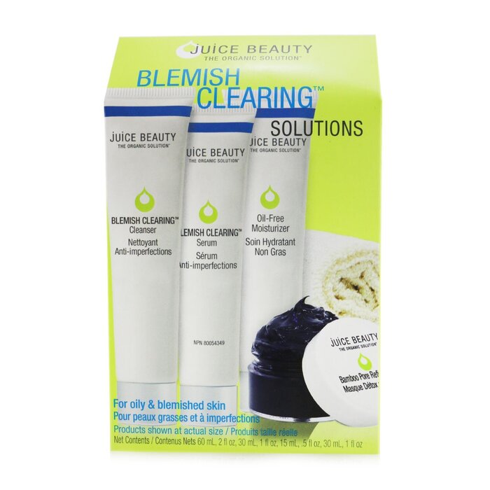 Blemish Clearing Solutions Kit : Cleanser + Serum + Moisturizer + Mask + Washcloth (unboxed) - 4pcs+1cloth