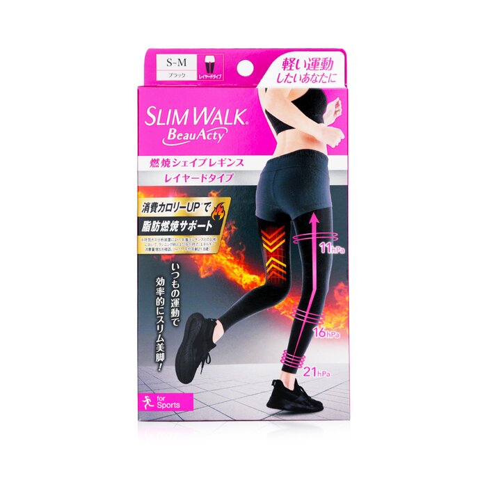 Compression Leggings With Taping Function For Sports - # Black (size: S-m) - 1pair