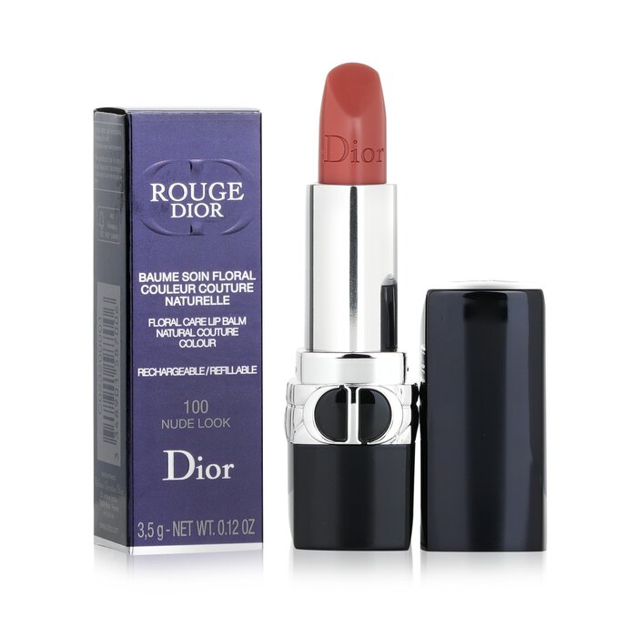 Rouge Dior Floral Care Refillable Lip Balm - # 100 Nude Look (satin Balm) - 3.5g/0.12oz