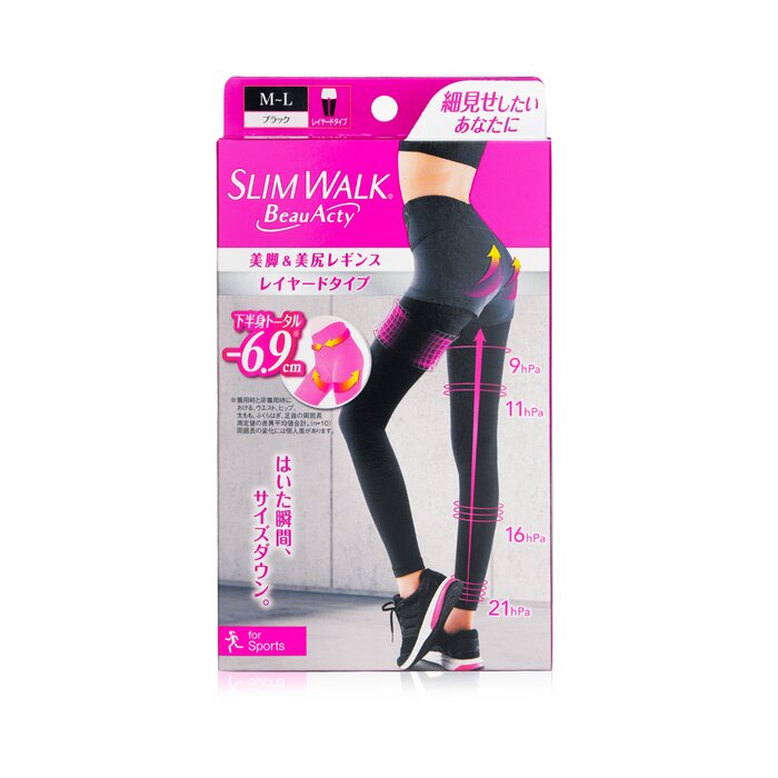 Compression Leggings For Sports (sweat-absorbent, Quick-drying) - # Black (size: M-l) - 1pair