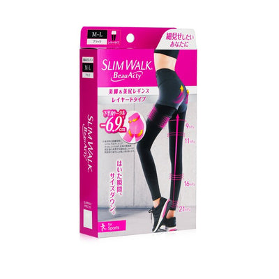 Compression Leggings For Sports (sweat-absorbent, Quick-drying) - # Black (size: M-l) - 1pair