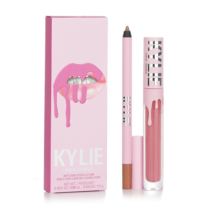 Matte Lip Kit: Matte Liquid Lipstick 3ml + Lip Liner 1.1g - # 808 Kylie Matte - 2pcs